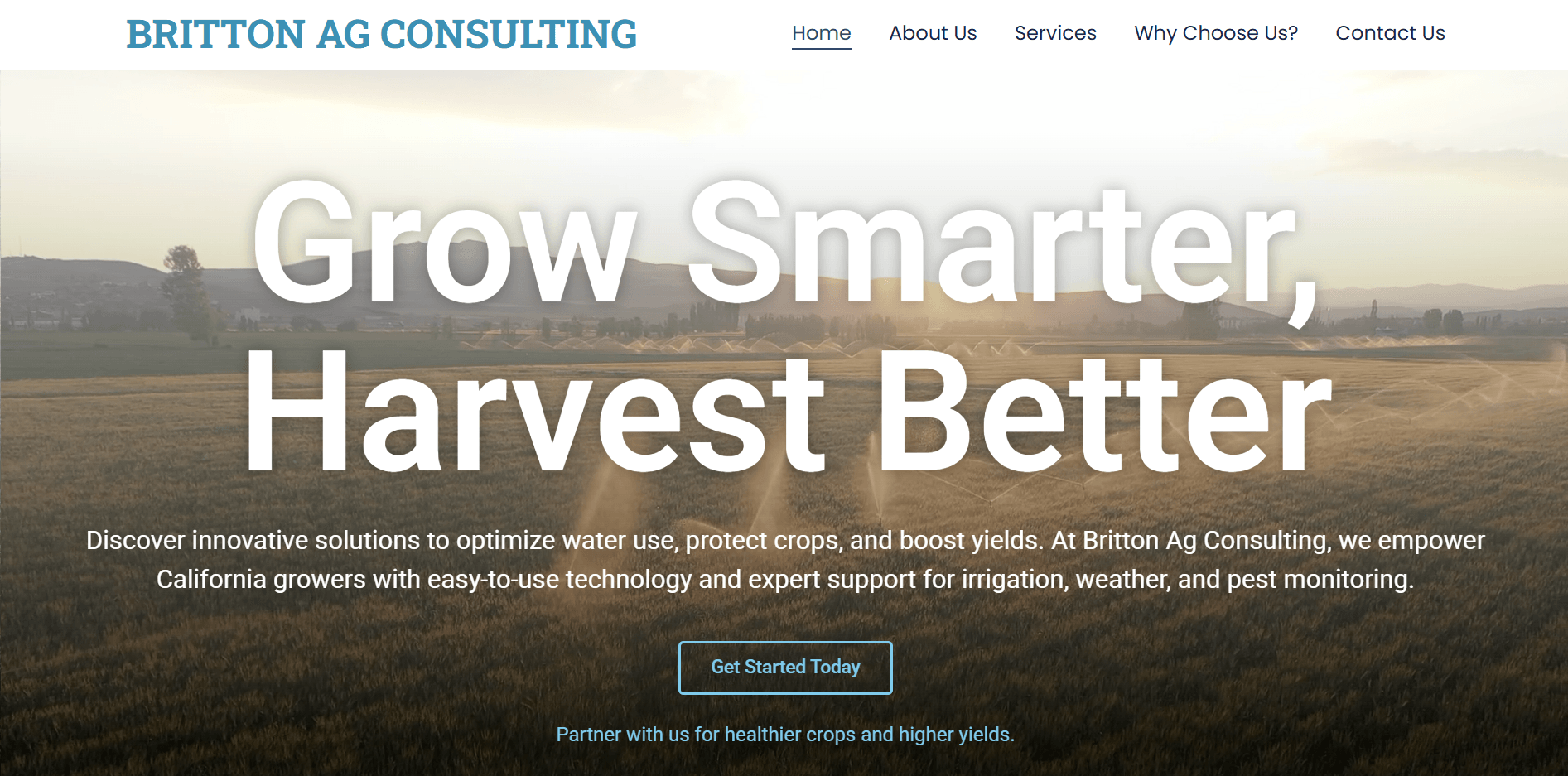 Britton Ag Consulting website